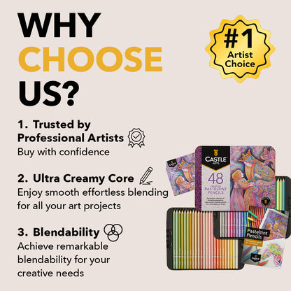 48-częściowy zestaw kredek w kolorze pastelowym w ekspozycyjnej puszce