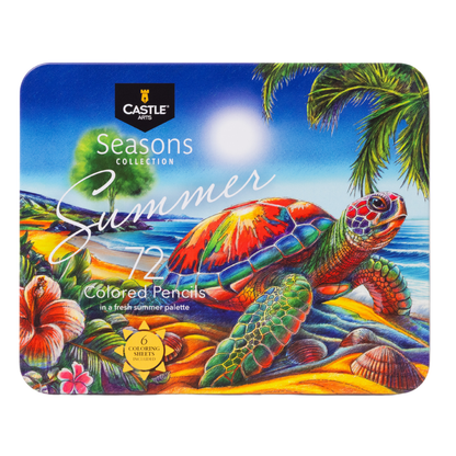 72 Piece Summer Colored Pencil Set in Display Tin