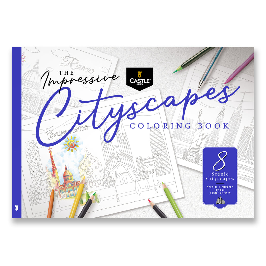 Printable Scenic Cityscapes Coloring Book [Digital Download]