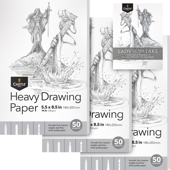 150 Sheets Heavy Drawing Sketchpads 5.5" x 8.5"