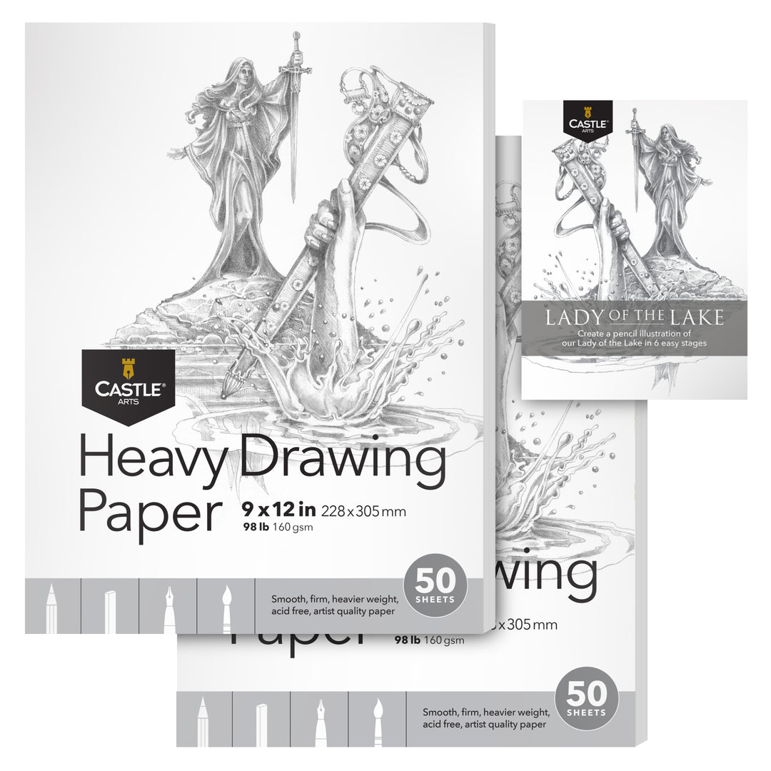 100 Sheets Heavy Drawing Sketchpads 9" x 12"