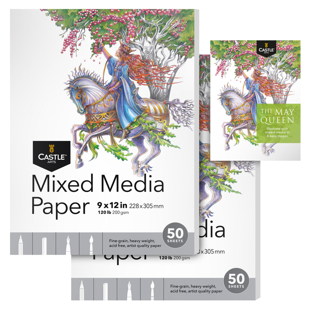 100 Sheets Mixed Media Sketchpads 9" x 12"