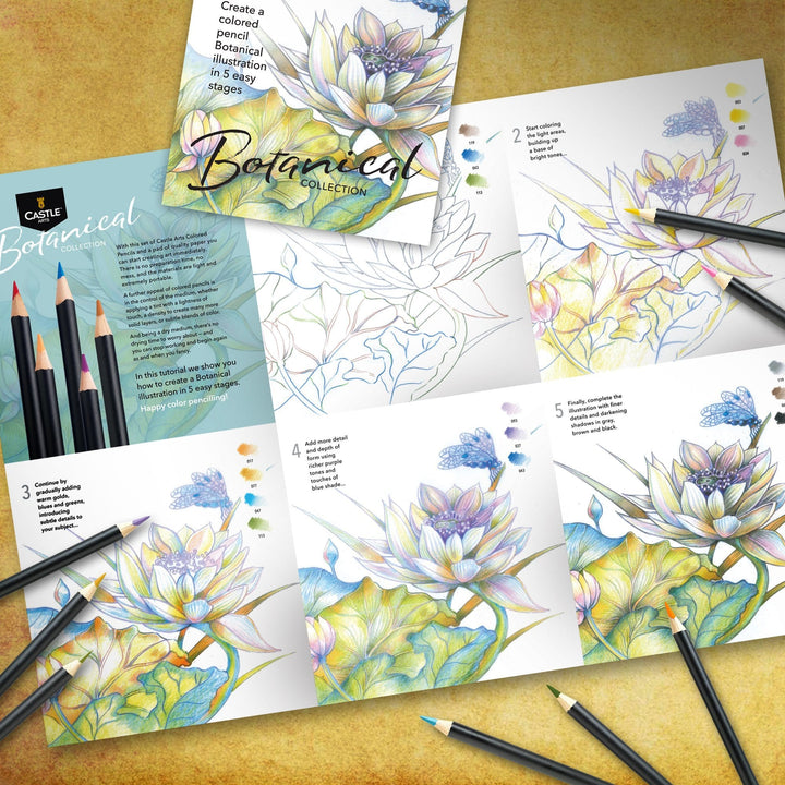 48 Piece Portrait & Botanical Colored Pencils Palette Bundle