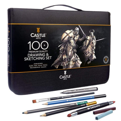 100 Piece Drawing and Sketching Graphite Pencil Art Set in Zip Up Case