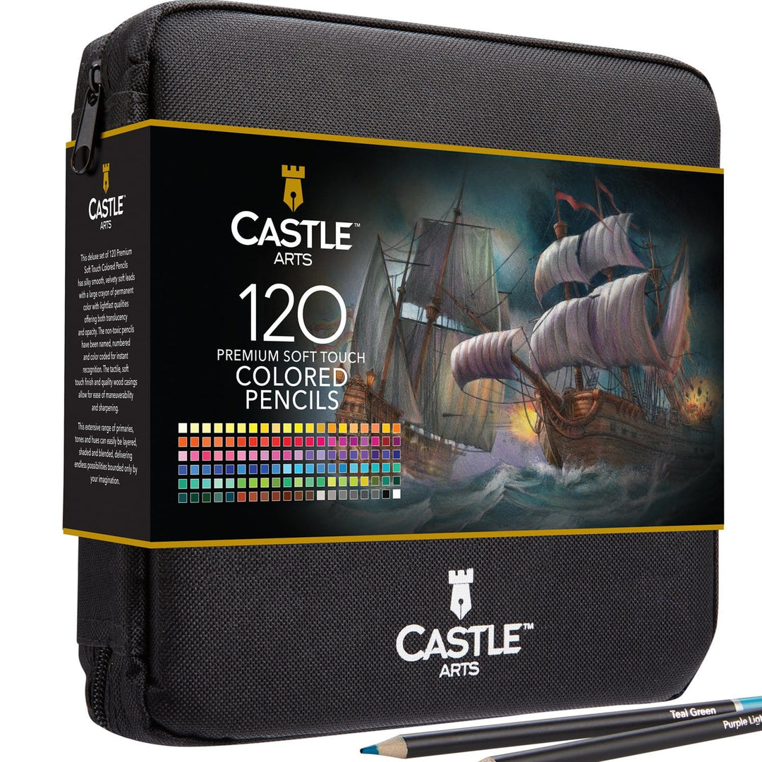 Castle Arts 120 Piece Colored Pencil Set In Zip-Up Case – Castle