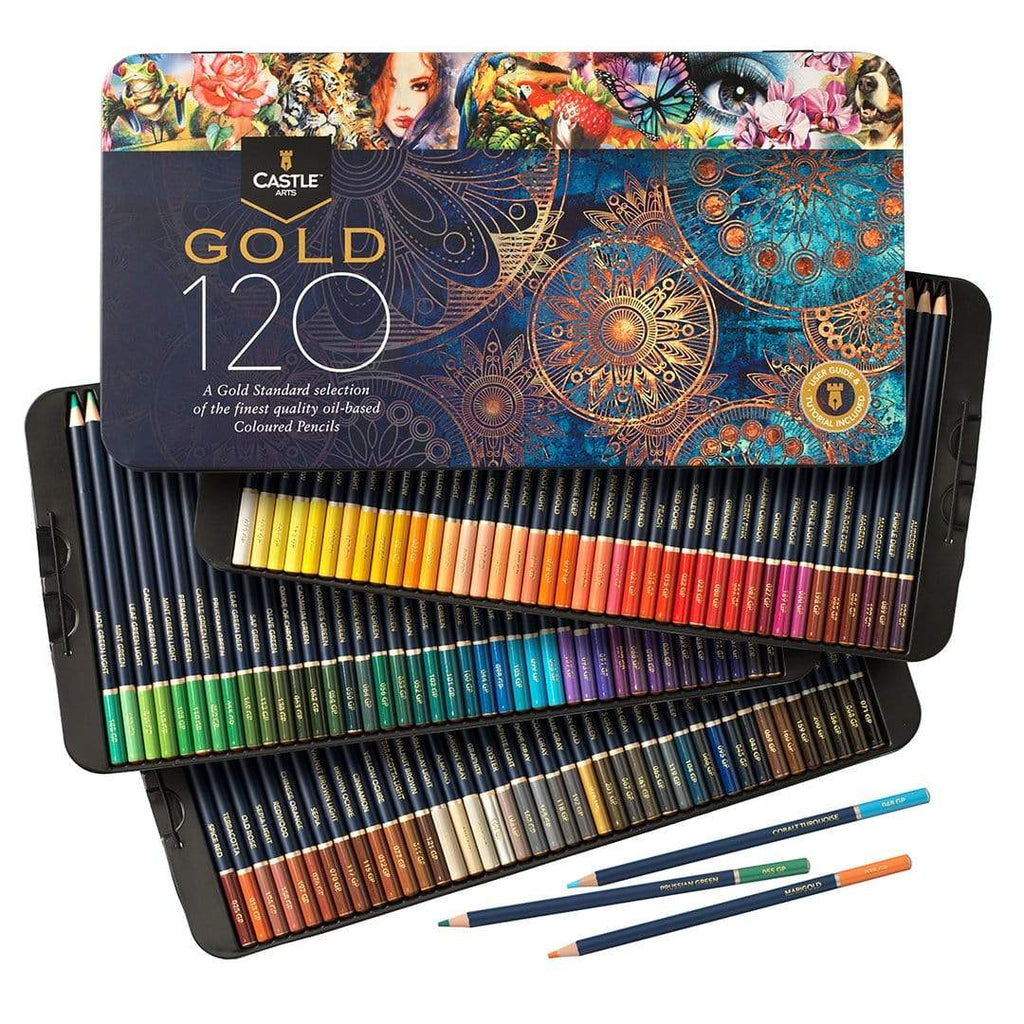 Castle Arts 120 Piece Colored Pencil Set In Zip-Up Case – Castle Arts USA