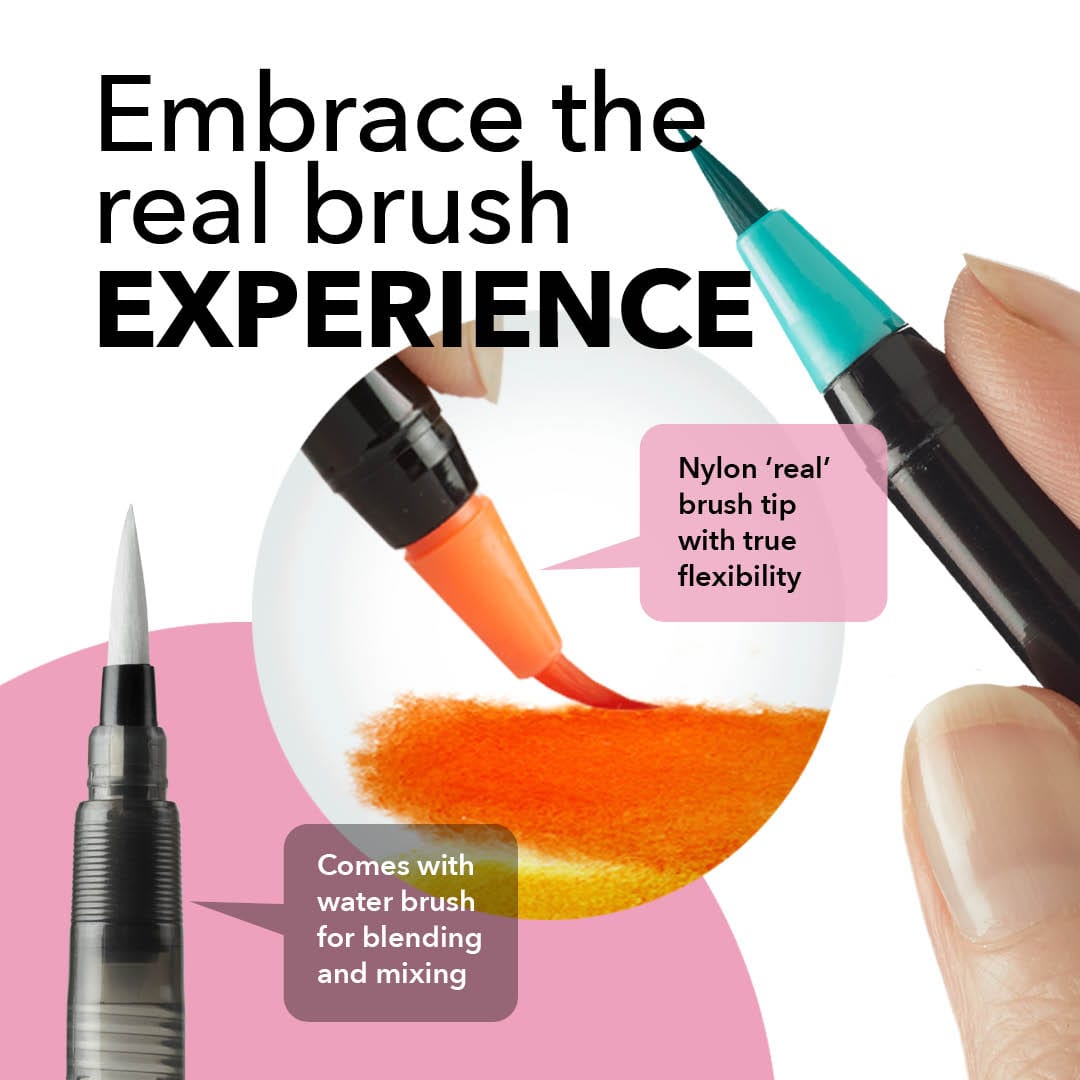 Watercolor Brush Pens - 24 Markers – Brite Crown