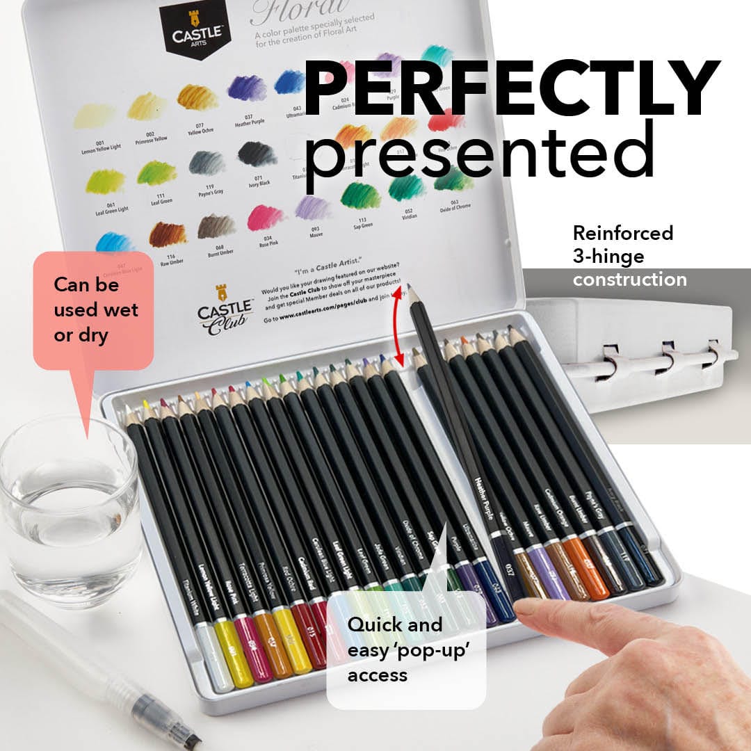 Derwent Artists' Colored Pencil Tin 24 Piece Set