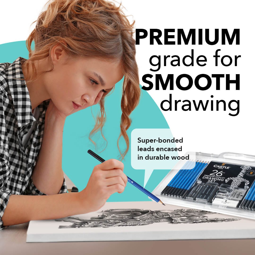 Castle Art Supplies 100 Piece Drawing & Sketching Set 