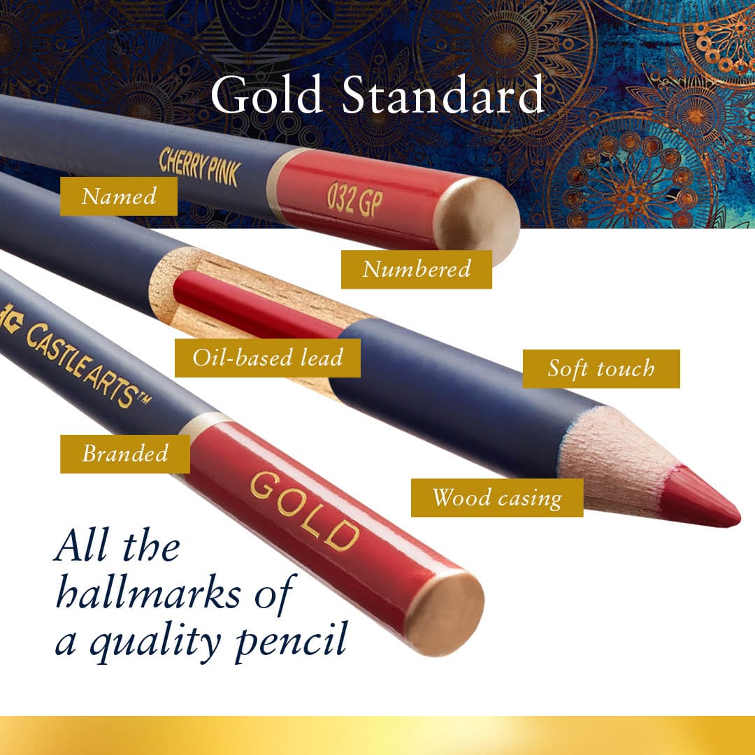 Castle Arts Premium Castle Gold Colored Pencils | Premium, High