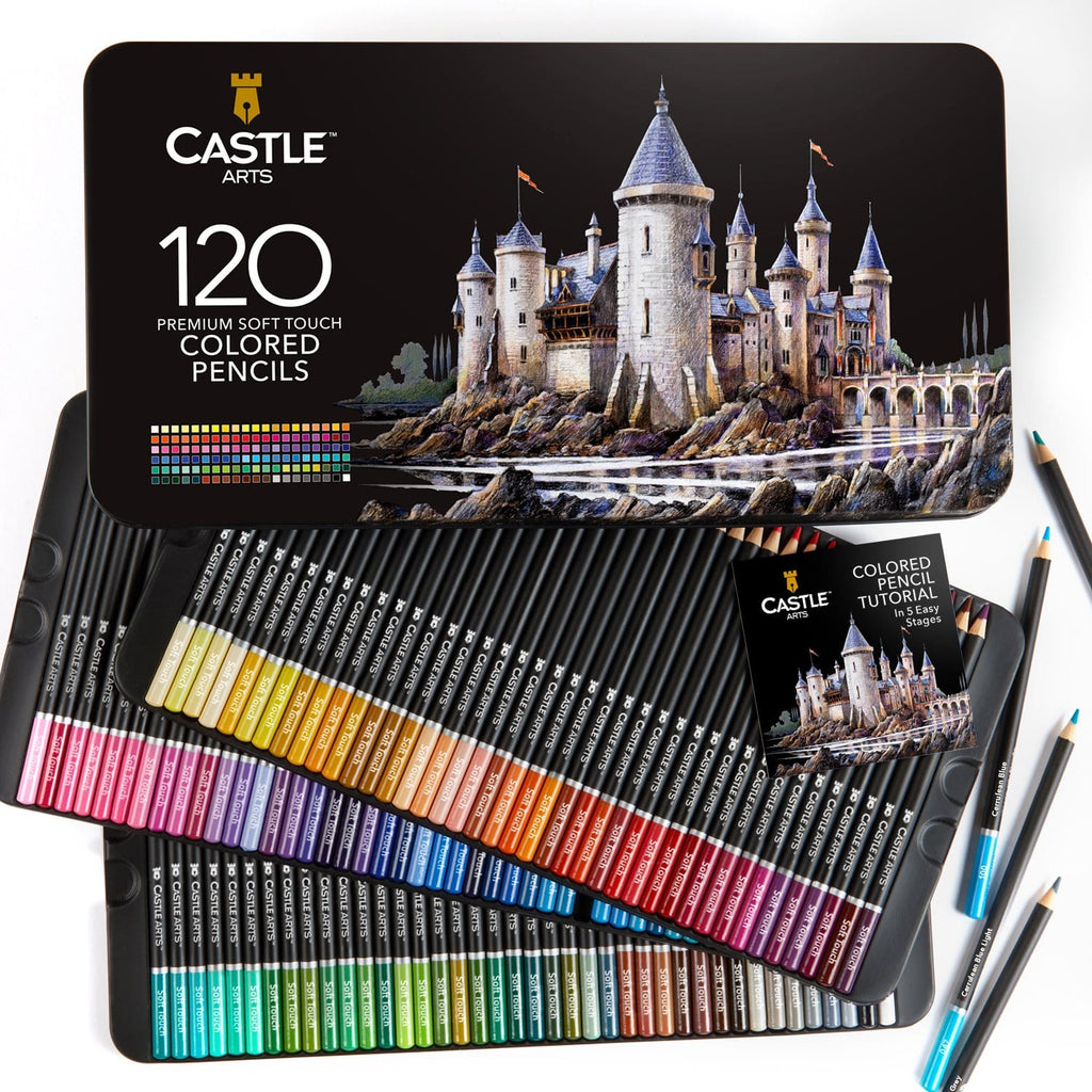 Castle Art Supplies 120 Colored Pencils 120 Count (Pack of 1), Multicolour