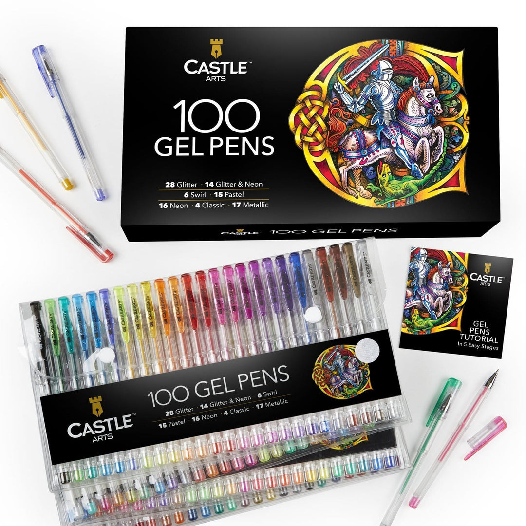 Castle Arts Gel Pen Sets  Colorful Gen Pens For Coloring – Castle Arts USA