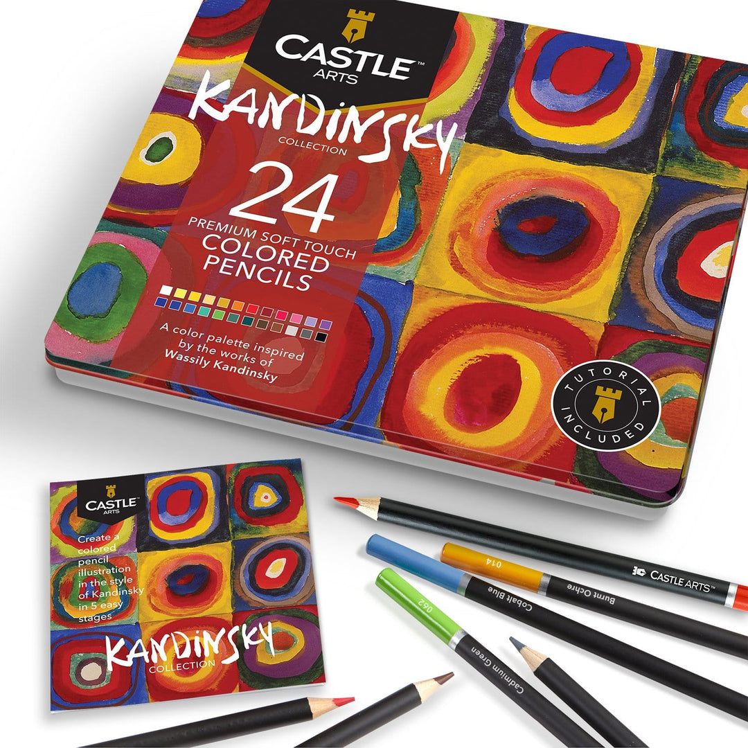 Castle Arts 24 Piece Kandinsky Colored Pencil Set in Display Tin