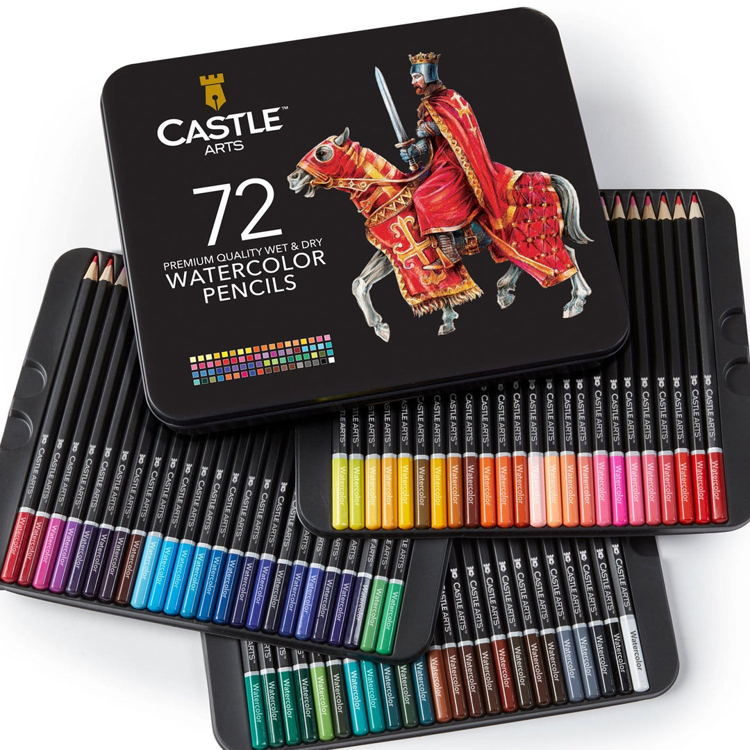 Castle Art Supplies 120 Watercolor Pencils Set with Extras | Quality  Vibrant Pigments | Draw and Paint at the Same Time | For Adult Hobbyists