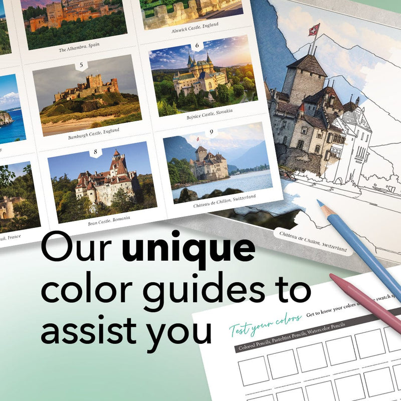36 Page Magnificent Castles Coloring Book