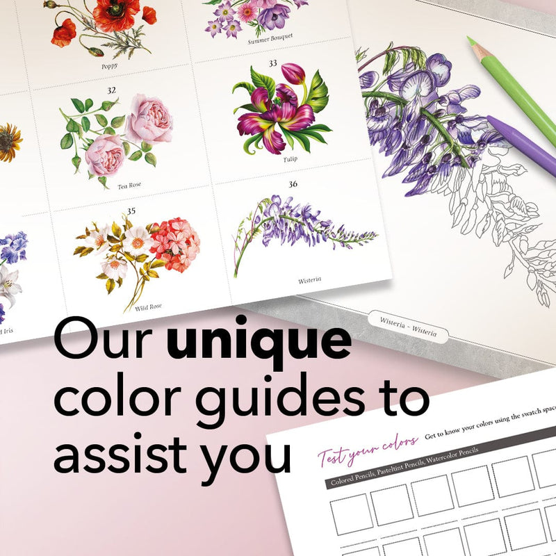 36 Page Beautiful Flowers Coloring Book