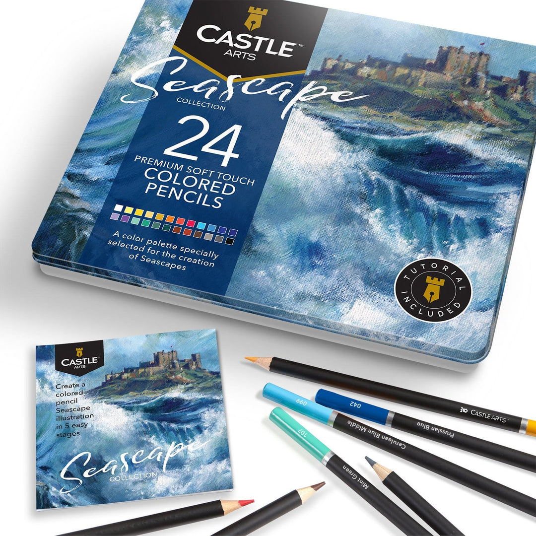 Castle Arts 24 Piece Seascape Colored Pencil Set in Display Tin – Castle  Arts USA
