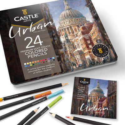 24 Piece Urban Colored Pencil Set in Display Tin